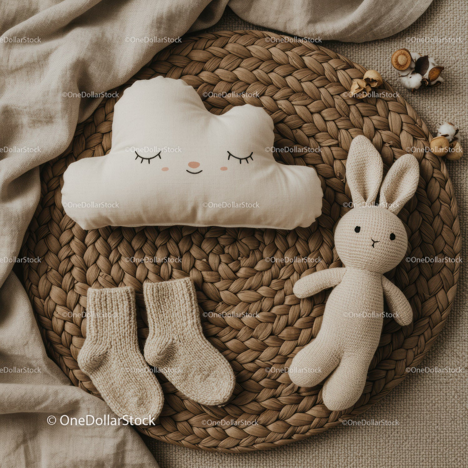 Cozy Baby Essentials with Plush Cloud and Bunny Toys
