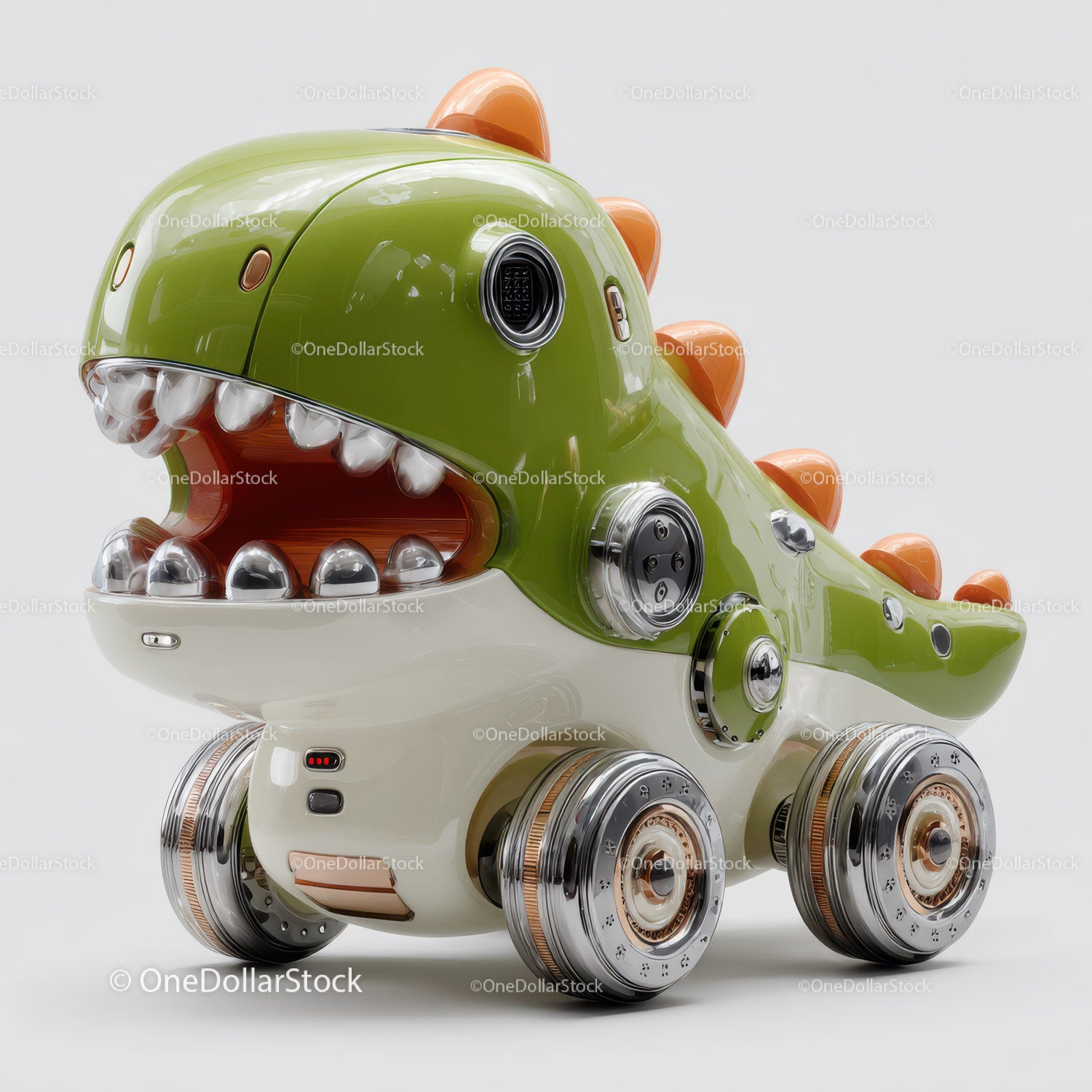 Futuristic Toy Robot with Large Eyes and Bunny Ears for Kids