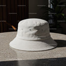 Minimalist White Bucket Hat on Stone Table in Natural Light