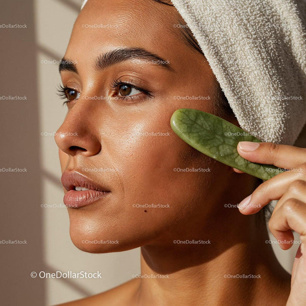 Close-up of a Woman's Face with Clear Skin and Relaxed Expression