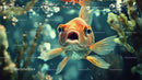 Colorful Goldfish in Underwater Scene with Aquatic Plants