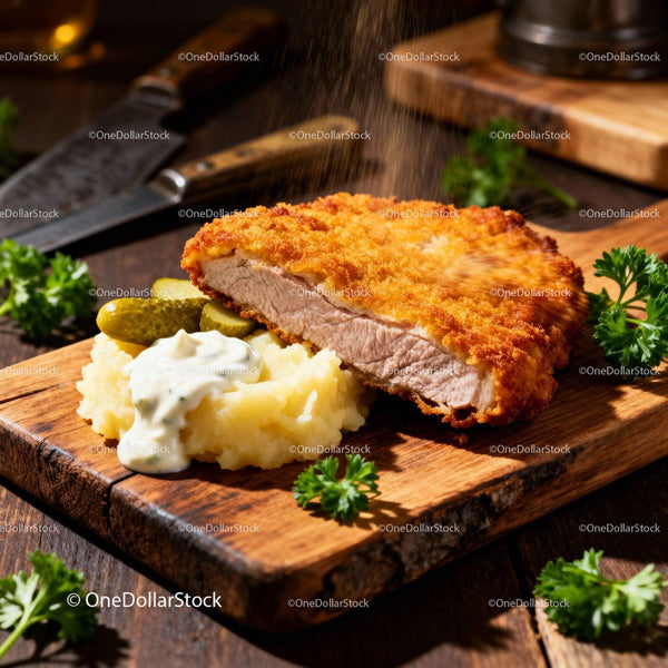 Crispy Breaded Pork Cutlet with Mashed Potatoes