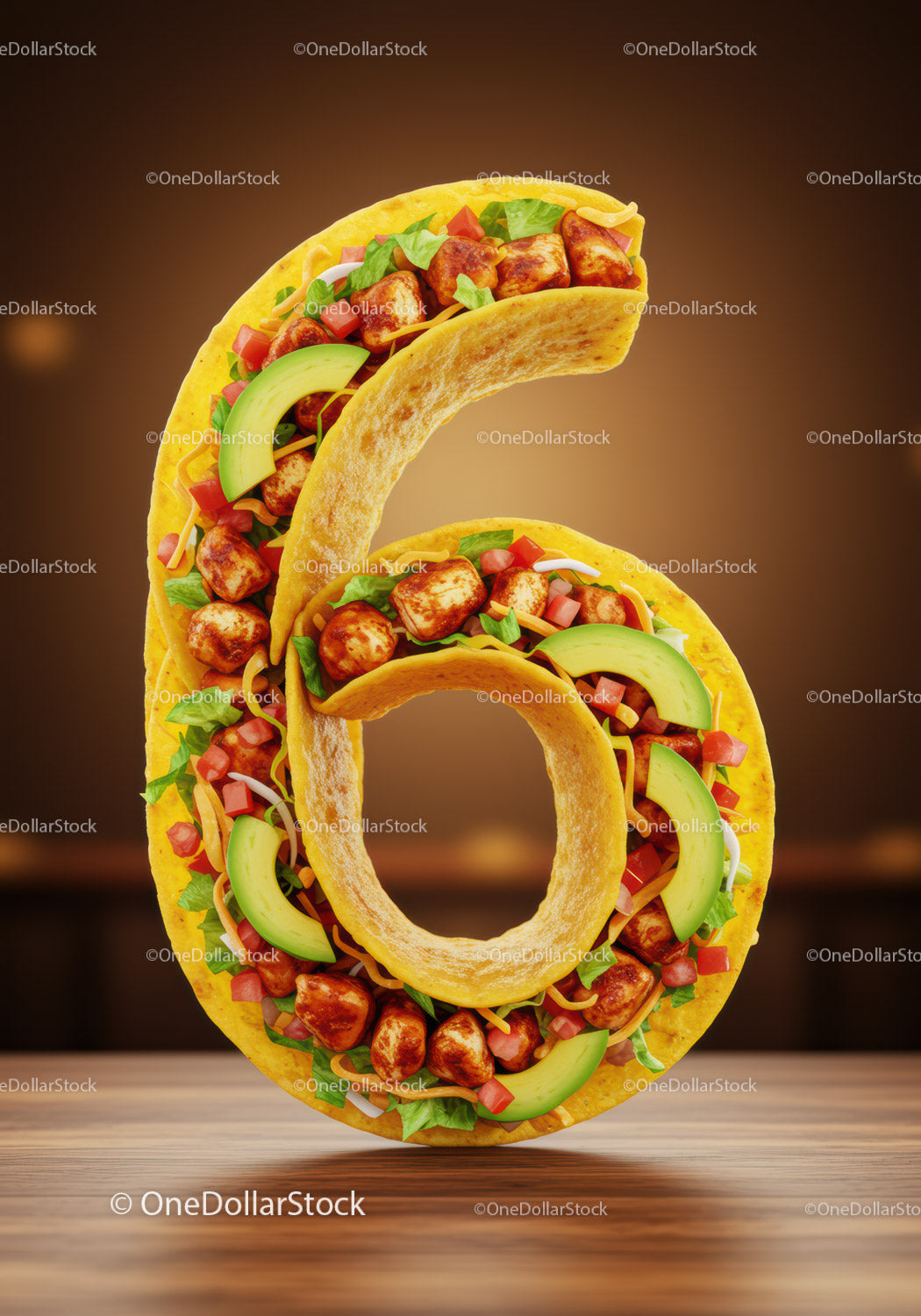 Taco Number Six Filled with Fresh Ingredients