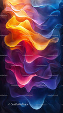 Abstract Colorful Smoke Waves in Digital Art Motion