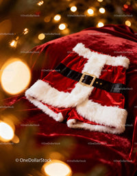 Festive Santa Claus Outfit on Velvet Background