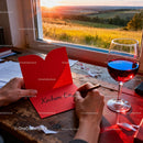 Writing a Romantic Valentine Card by Sunset Window