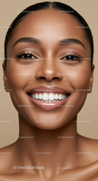 Close Up of Smiling Woman with Smooth Skin Glow