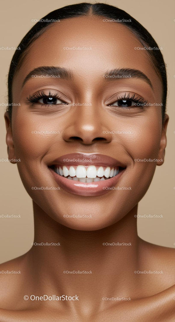 Close Up of Smiling Woman with Smooth Skin Glow