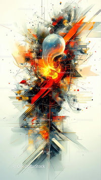 Abstract Digital Art of a Futuristic Explosion with Vibrant Colors