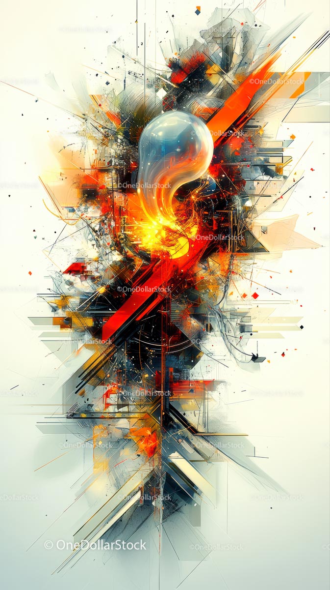 Abstract Digital Art of a Futuristic Explosion with Vibrant Colors