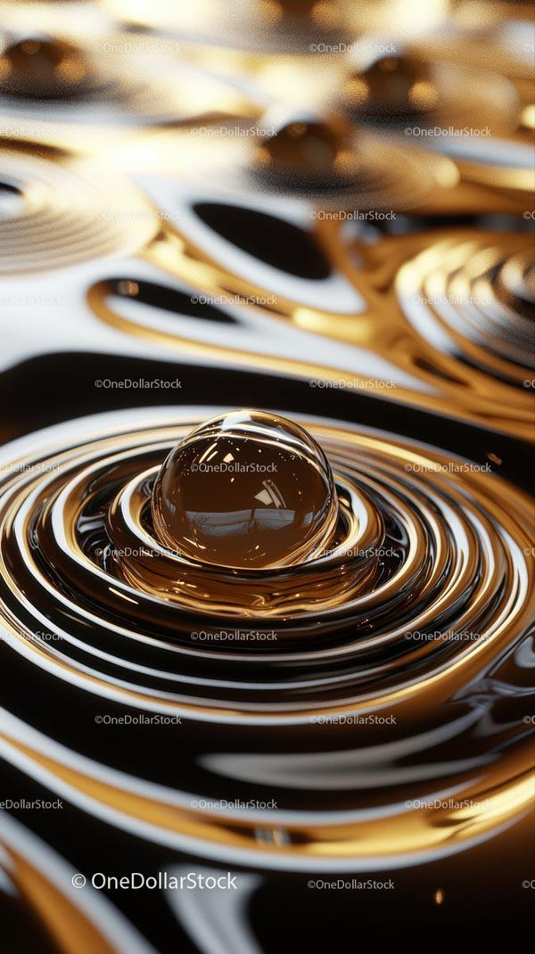 Close-Up of Flowing Melted Chocolate with Glossy Surface