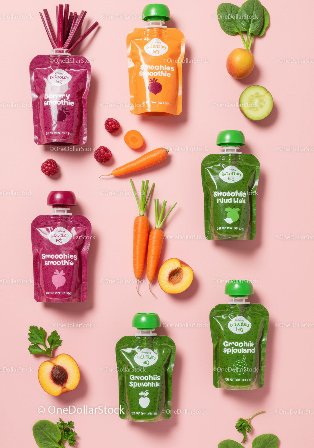 Colorful Variety of Healthy Fruit and Vegetable Smoothies