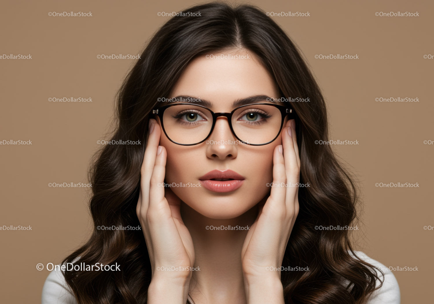 Stylish Woman Wearing Glasses With Brown Hair and Confident Expression