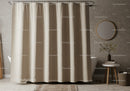 Elegant Beige Fabric Shower Curtain in Modern Bathroom