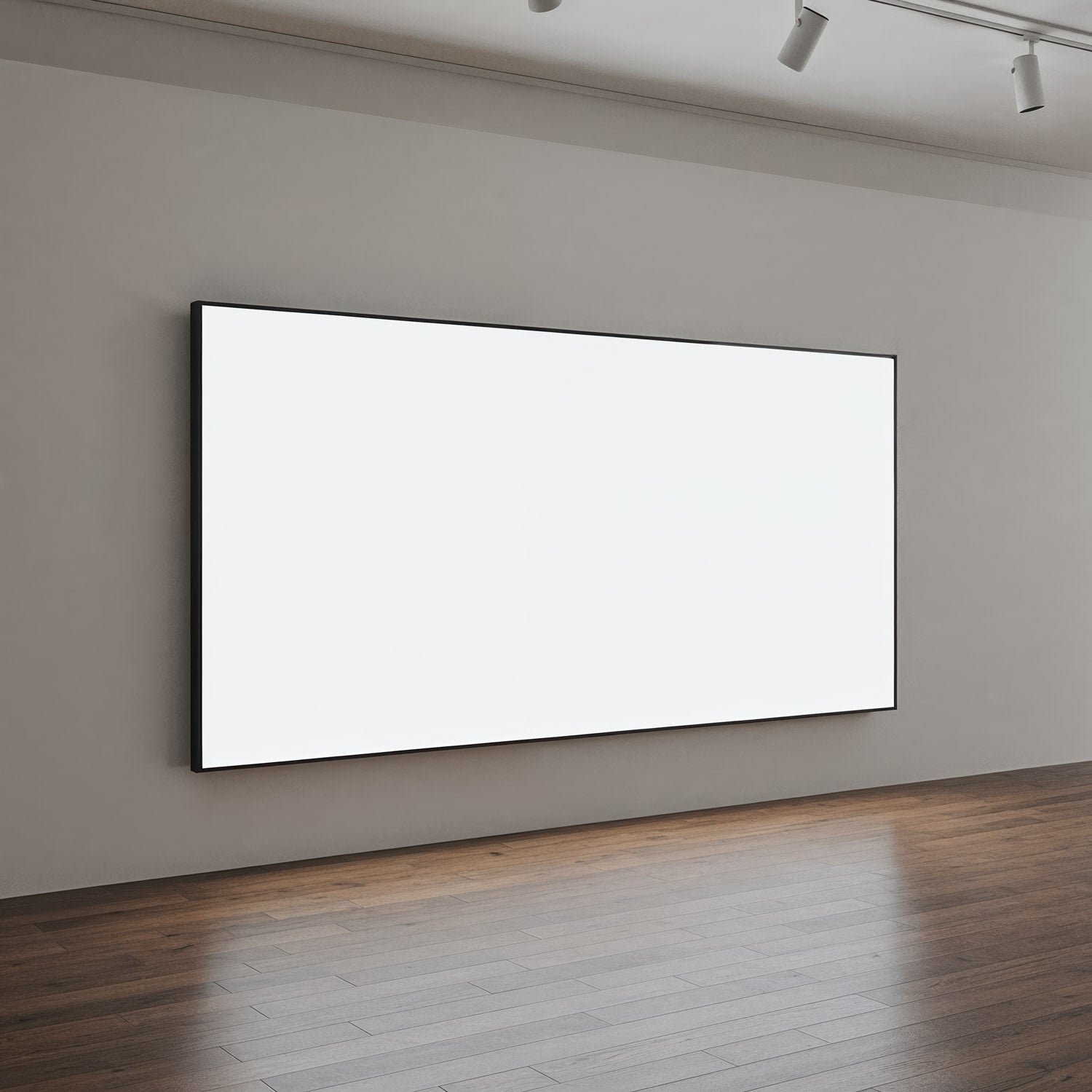 Minimalistyczne, puste płótno w nowoczesnej galerii