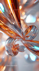 Colorful Abstract Glass Sculpture with Fluid Curves and Vibrant Light