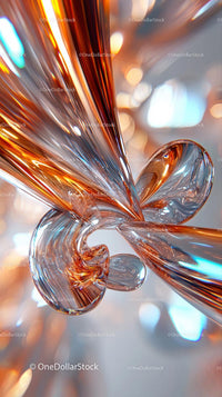 Colorful Abstract Glass Sculpture with Fluid Curves and Vibrant Light