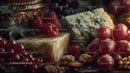 Cheese Platter with Red Grapes and Walnuts for Gourmet Snacking