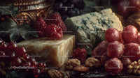 Cheese Platter with Red Grapes and Walnuts for Gourmet Snacking