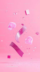 Pink Celebration Confetti with Glittery Ribbons and Pink Stones