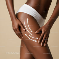 Close-Up of African Woman’s Smooth Skin and Curves in White Underwear