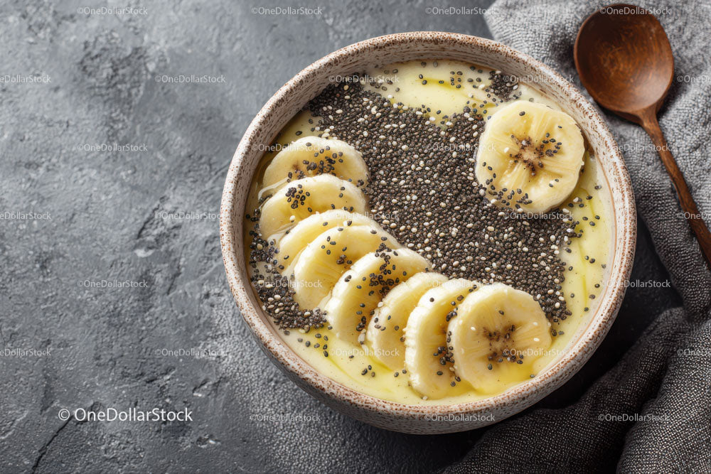 Nutritious Smoothie Bowl with Banana and Chia Seeds