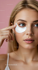 Young Woman Applying Under Eye Patches for Skin Rejuvenation