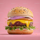 Juicy Cheeseburger with Fresh Vegetables and Melted Cheese