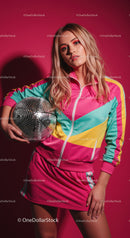 Colorful Sporty Style with Disco Ball for Youthful Fashion Photography