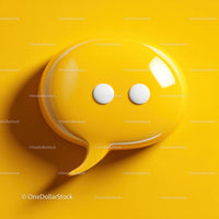 Modern Speech Bubble with Yellow Buttons on Bright Yellow Background