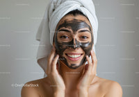 Relaxing Woman Receiving Facial Mask Skincare Treatment