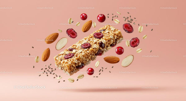 Baton Granola z Orzechami i Jagodami z Unoszącymi się Składnikami