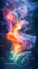 Abstract Colorful Smoke Swirls in Water Creating a Mesmerizing Visual