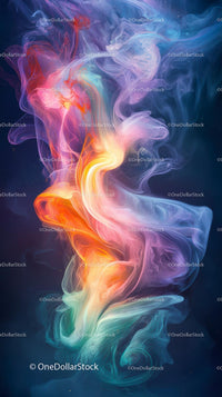 Abstract Colorful Smoke Swirls in Water Creating a Mesmerizing Visual