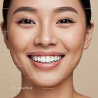 Close up of happy young woman with radiant smile
