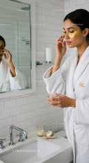 Professional Spa Facial Treatment with Eye Patches and Skincare Products