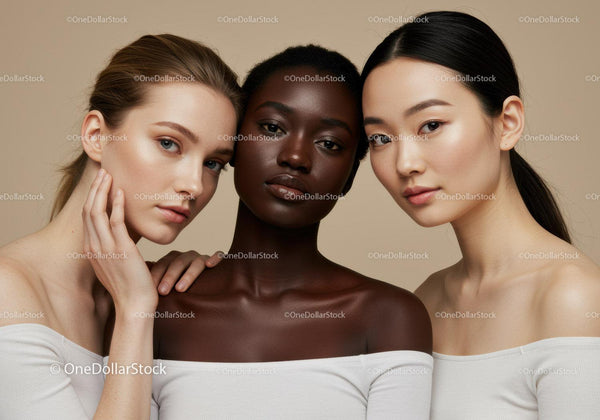 Diverse Women with Beautiful Skin in Skincare Routine