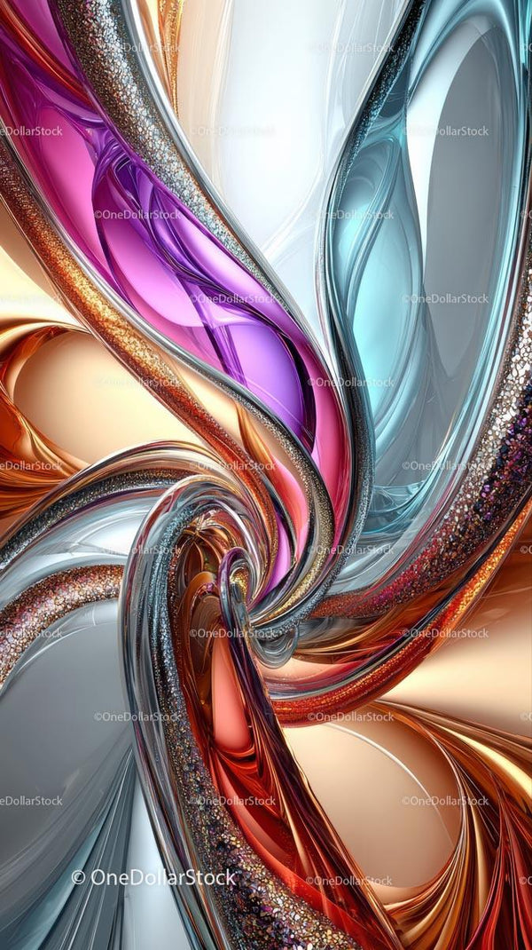 Vibrant Colorful Swirling Abstract Digital Artwork