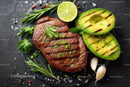 Juicy Grilled Steak with Avocado Lime and Fresh Herbs