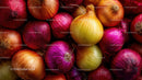 Close-up of Vibrant Red Onions with Water Droplets for Food Photography