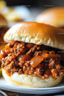 Spicy Ground Meat Filled Sandwich Close Up