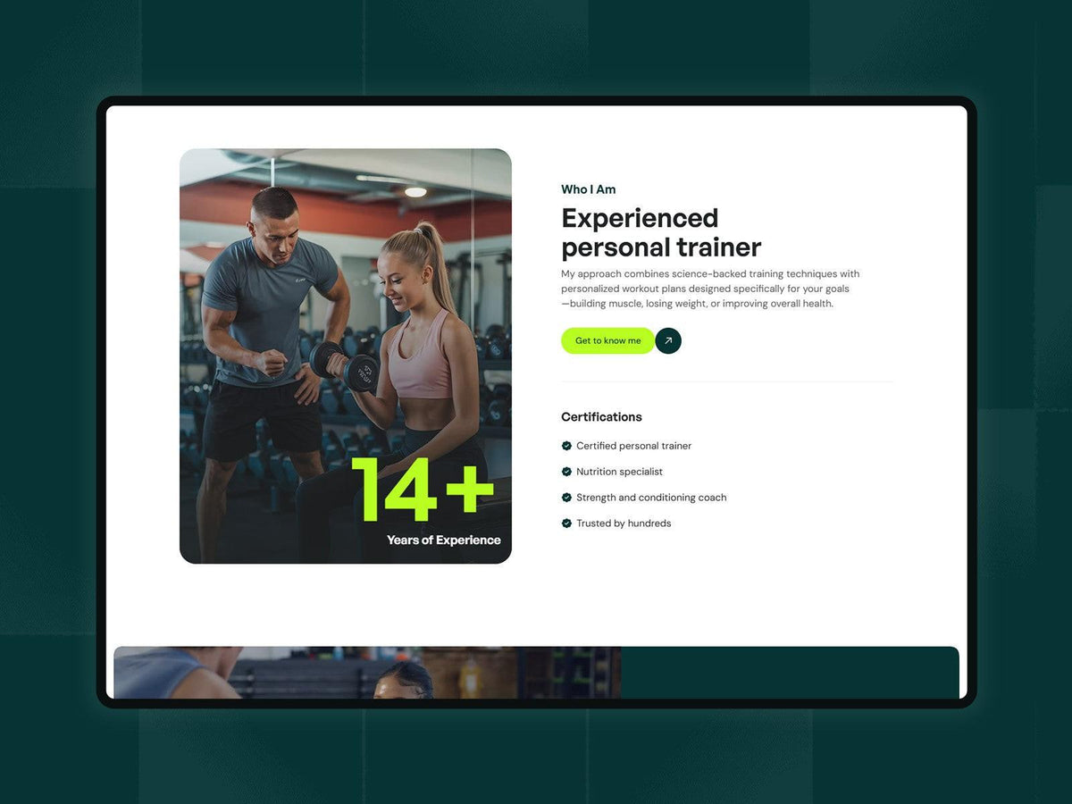 FitCoach Framer template responsive layout preview