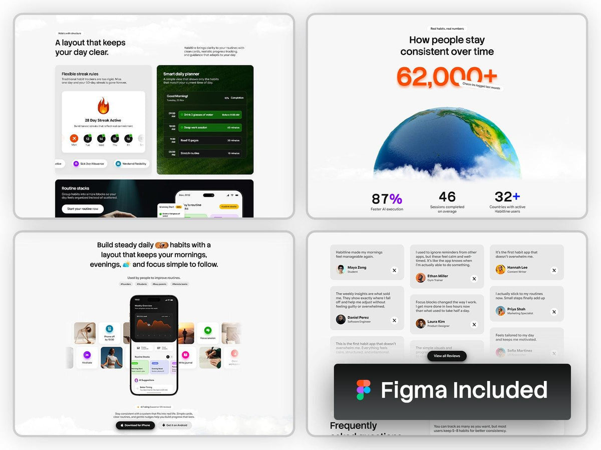 Habitline Framer template responsive layout preview