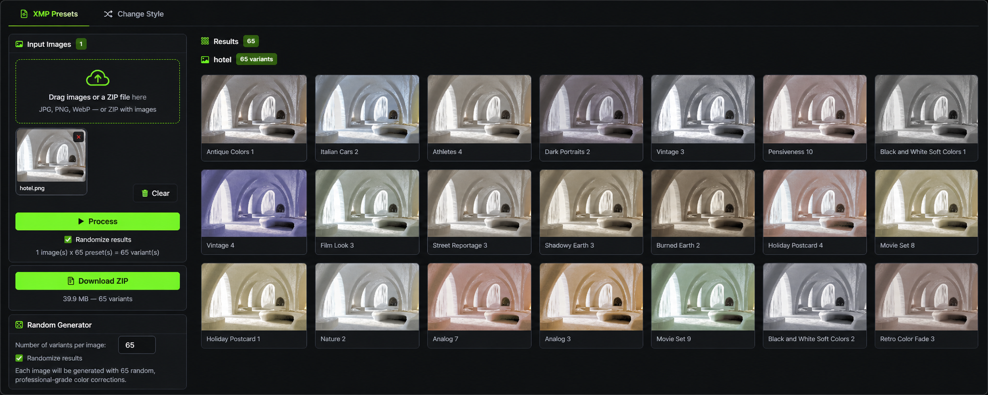 Image Presets Studio home screenshot