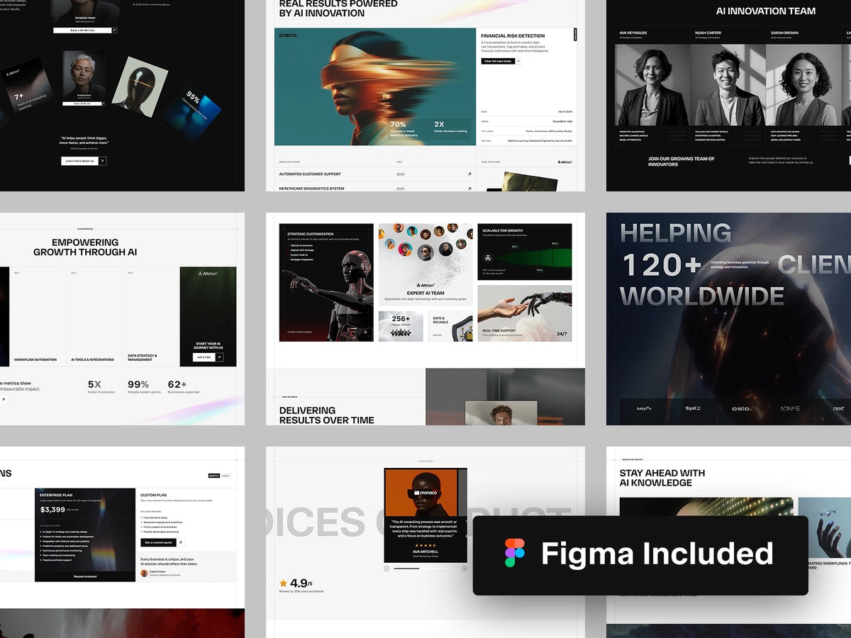 Altrion Framer template design preview