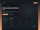 Kintara workflow website hero with a coral call to action and an illustrative request handoff board