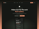 Kintra website template preview with a centered phone interface, charcoal background and coral headline