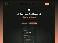 Kintra website template preview with a centered phone interface, charcoal background and coral headline