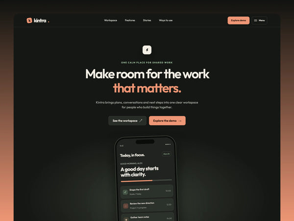 Kintra – Website Template for AI Agents