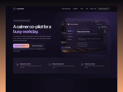 LumenDesk – Website Template for AI Agents